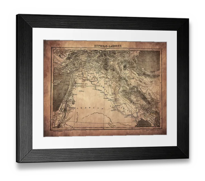 Framed Print : Euphrates map Framed Print : Euphrates map