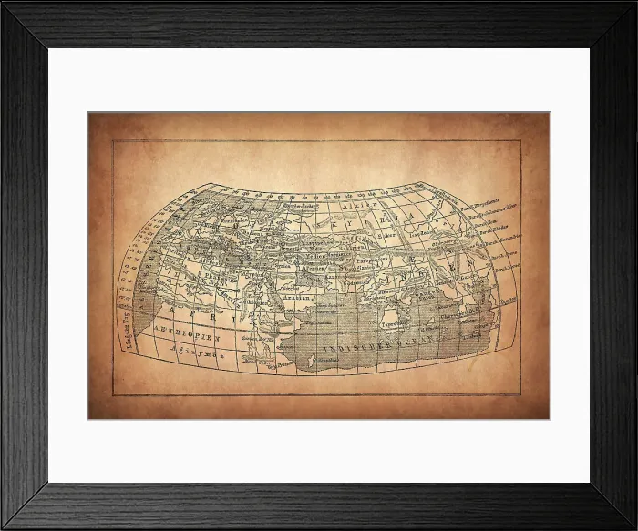 Framed Print : Earth map according to Claudius Ptolemaeus Framed Print : Earth map according to Claudius Ptolemaeus