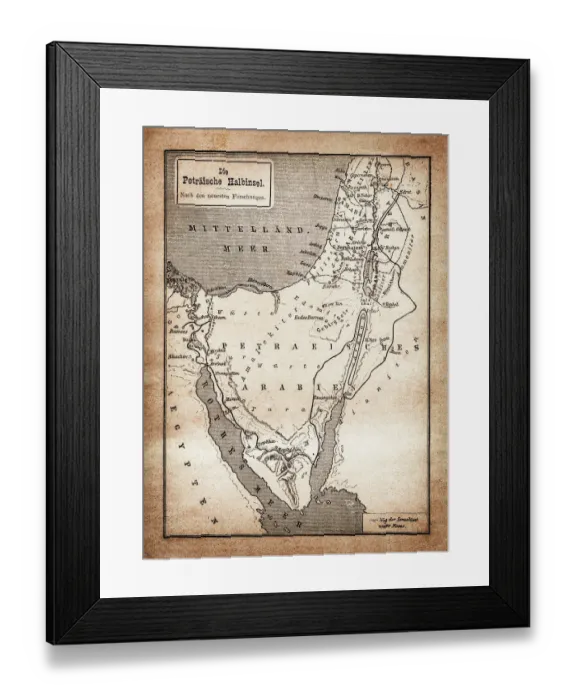 Framed Print : Exodus of the Israelites map
