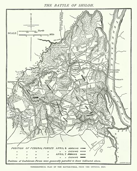 American Civil War, Map of Battle of Shiloh