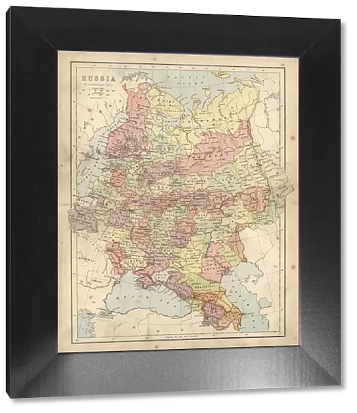 Antique map of Russia 19th Century