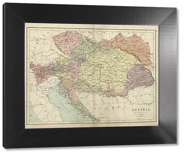 Antique map of Austria Hungary 19th Century