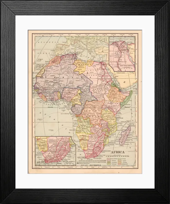 Framed Print : Africa map 1898 Framed Print : Africa map 1898