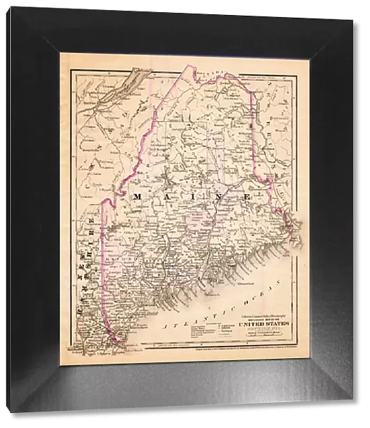 Maine USA map 1881