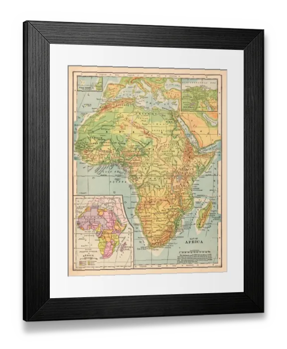 Framed Print : Africa map 1898 Framed Print : Africa map 1898