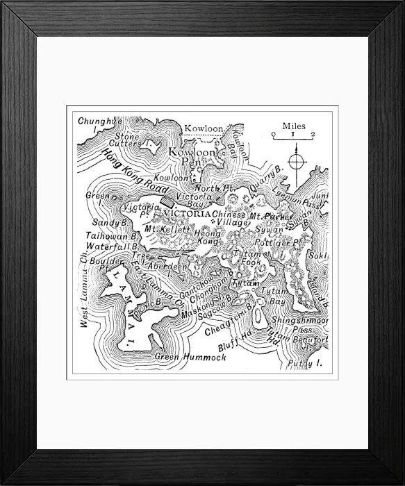 Framed Print : Antique engraving illustration: Hong Kong Framed Print : Antique engraving illustration: Hong Kong