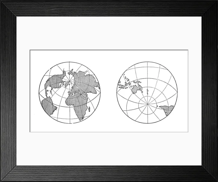 Framed Print : Antique engraving illustration: Globe Framed Print : Antique engraving illustration: Globe