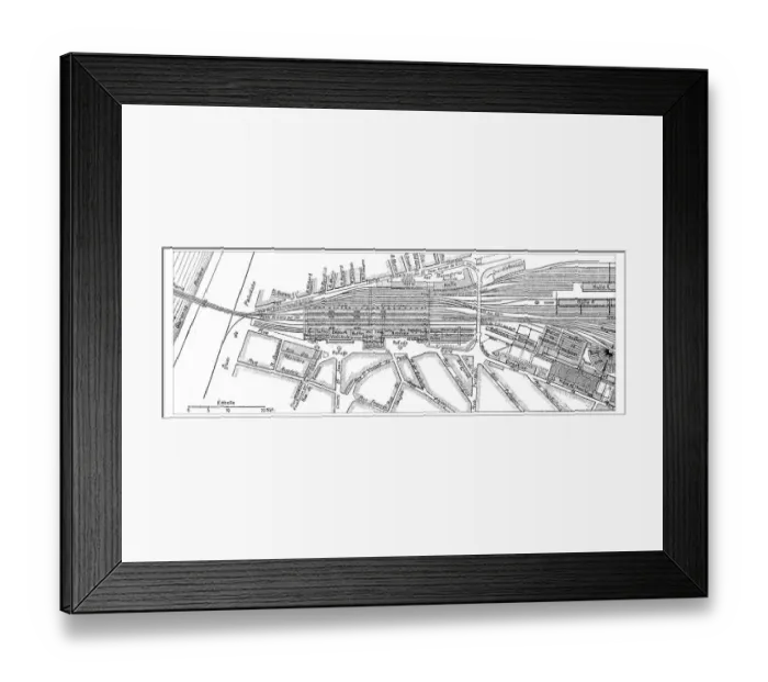 Framed Print : Antique engraving illustration: Bordeaux train station Framed Print : Antique engraving illustration: Bordeaux train station