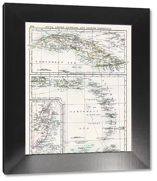 Cuba lesser antilles map 1897