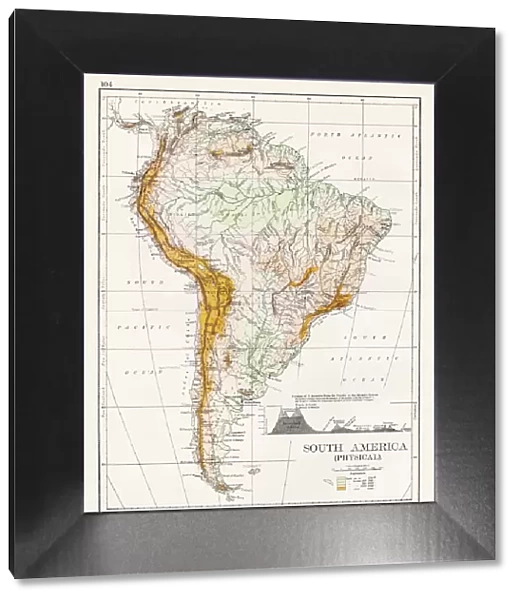 South America Physical map 1897