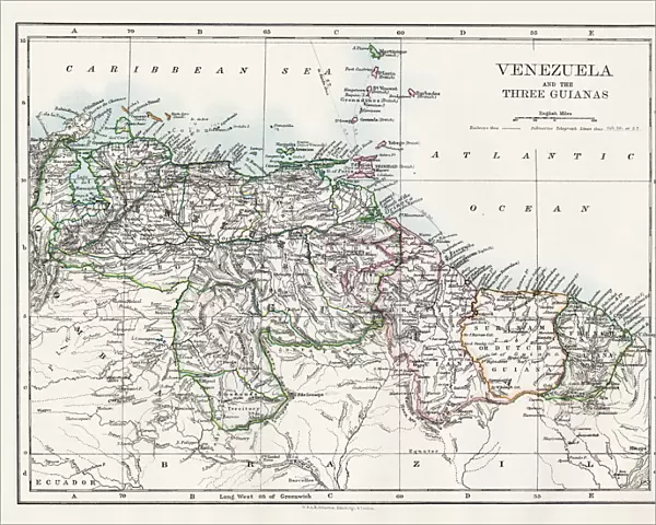 Venezuela and the Guayanas map 1897