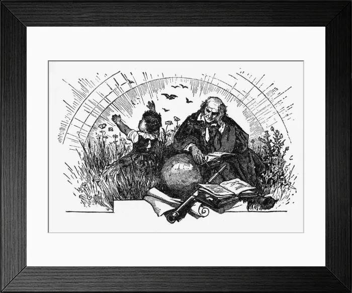 Framed Print : Christopher Columbus Planning His Exploration Engraving, Circa 1892
