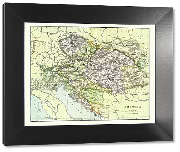 Antique Map of Austria Empire Late 19th Century