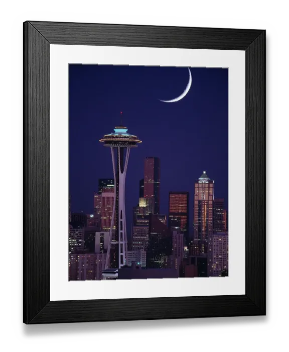Framed Print : buildings, city, metropolis, metropolitan, night, nobody, north america, outdoor Framed Print : buildings, city, metropolis, metropolitan, night, nobody, north america, outdoor