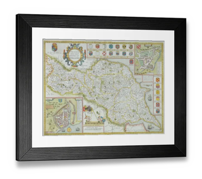Framed Print : 1676, antiquity, archival, cartography, england, europe, geographical, geography Framed Print : 1676, antiquity, archival, cartography, england, europe, geographical, geography