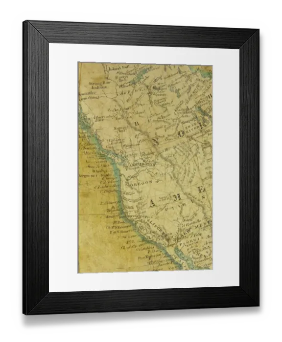 Framed Print : antique, archival, canada, cartography, coast, colonialism, frontier, geographical Framed Print : antique, archival, canada, cartography, coast, colonialism, frontier, geographical