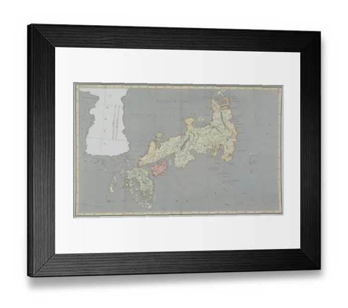 Framed Print : antique, archival, asia, cartography, geographical, geography, historic, island, japan Framed Print : antique, archival, asia, cartography, geographical, geography, historic, island, japan