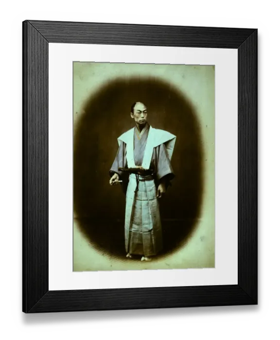 Framed Print : Samurai. A Japanese samurai in traditional dress. (Photo by Felice Beato / Getty Images)