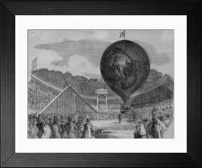Framed Print : Lift Off. A crowd watching the ascent of Mr Hamptons hot air balloon at Framed Print : Lift Off. A crowd watching the ascent of Mr Hamptons hot air balloon at