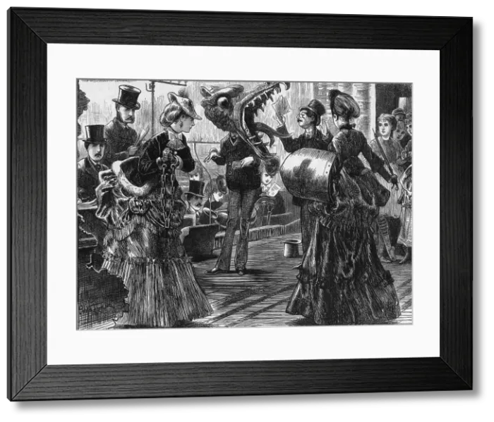 Framed Print : On Stage. 1871: Actors on stage during a rehearsal for a pantomime Framed Print : On Stage. 1871: Actors on stage during a rehearsal for a pantomime