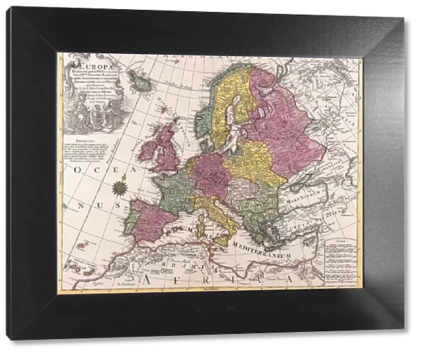 Antique Maps of the World, Map, Map of Europe, Conrad Lotter, c 1760