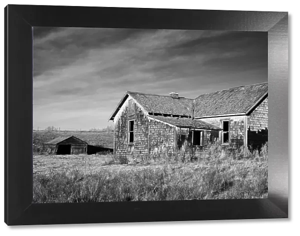 An abandoned farmhouse in rural Alberta, Canada