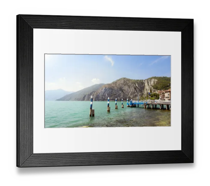 Framed Print : Pier at Lake Iseo, Lombardy Italy