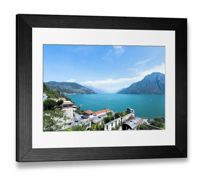 Framed Print : View of Lake Iseo from Castro, Lombardy Framed Print : View of Lake Iseo from Castro, Lombardy