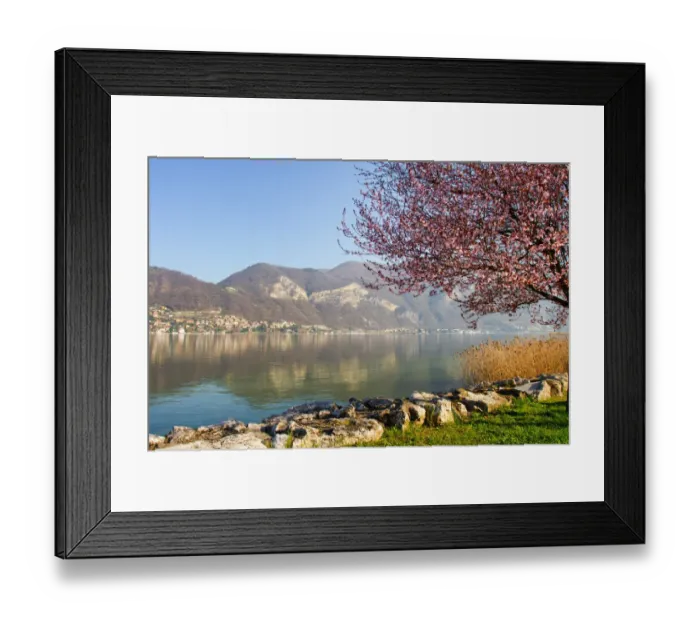 Framed Print : landscape of Iseo lake in spring Framed Print : landscape of Iseo lake in spring