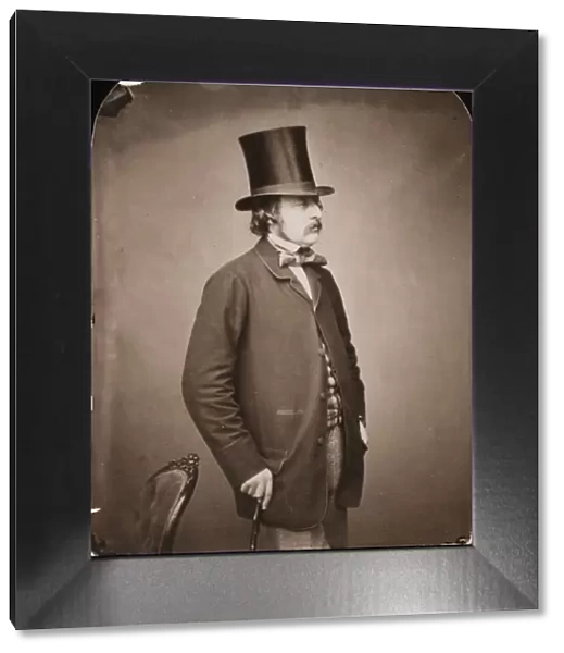 Gentleman. 1858: A gentleman of the mid 19th century with top-hat, high-collar and cravat