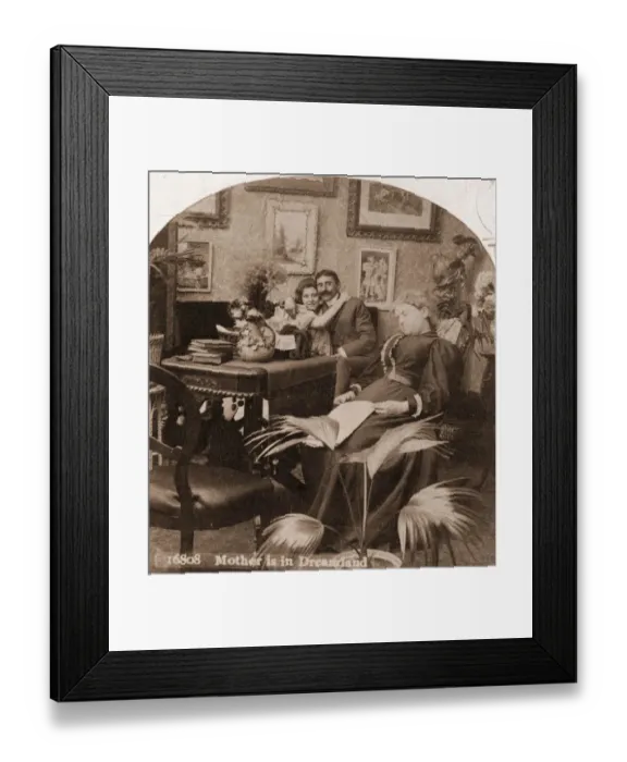 Framed Print : Courting. circa 1885: A young couple take the opportunity to have a cuddle Framed Print : Courting. circa 1885: A young couple take the opportunity to have a cuddle