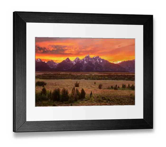 Framed Print : Grand Teton viewpoint sunset Framed Print : Grand Teton viewpoint sunset