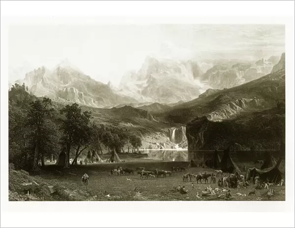 Landeras Peak in the Colorado Rocky Mountains Victorian Engraving
