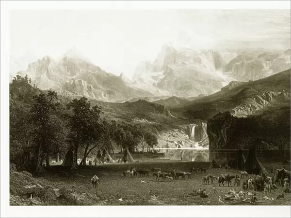 Landeras Peak in the Colorado Rocky Mountains Victorian Engraving