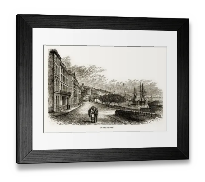 Framed Print : Queenstown, Cork, County Cork, Ireland Victorian Engraving, 1840 Framed Print : Queenstown, Cork, County Cork, Ireland Victorian Engraving, 1840