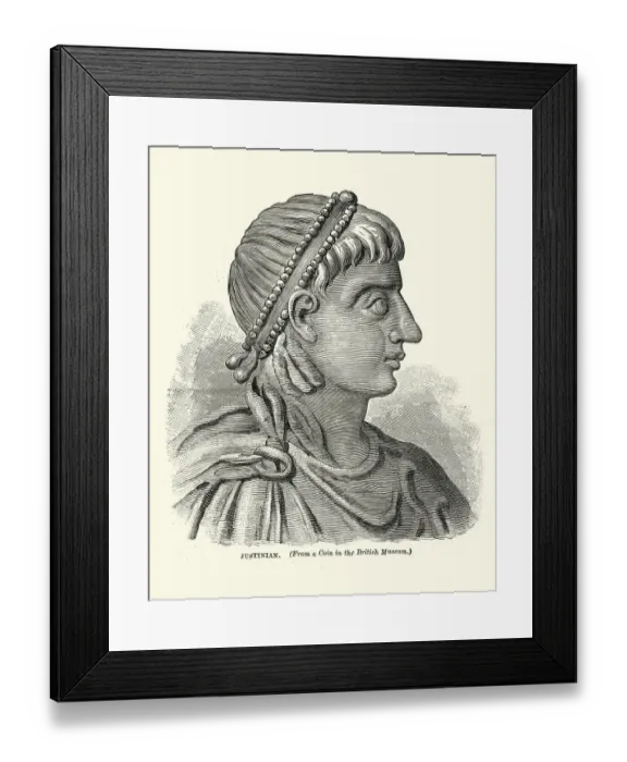 Framed Print : Portrait of Justinian I - Byzantine emperor Framed Print : Portrait of Justinian I - Byzantine emperor