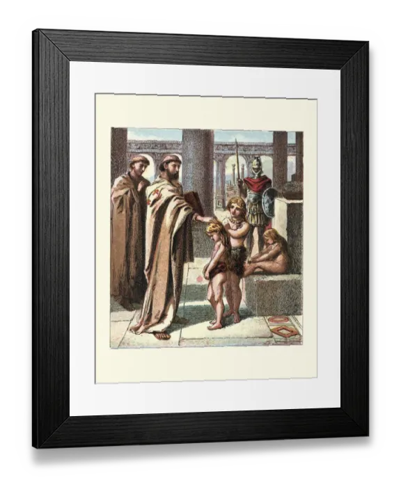 Framed Print : The Pope and the Saxon Children Framed Print : The Pope and the Saxon Children