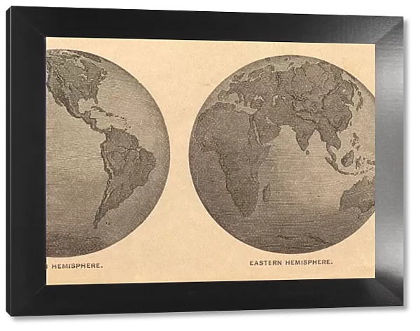 Old, Map of Eastern and Western Hemispheres, From 1875