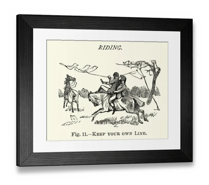 Framed Print : Victorian sports, Riding, Keep ypur own line, 19th Century Framed Print : Victorian sports, Riding, Keep ypur own line, 19th Century
