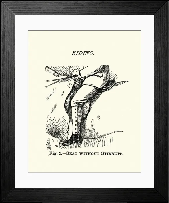 Framed Print : Victorian sports, Riding, Seat without stirrups, 19th Century Framed Print : Victorian sports, Riding, Seat without stirrups, 19th Century