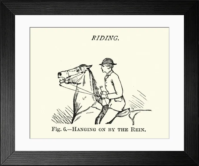 Framed Print : Victorian sports, Riding, Hanging on by the rein, 19th Century Framed Print : Victorian sports, Riding, Hanging on by the rein, 19th Century