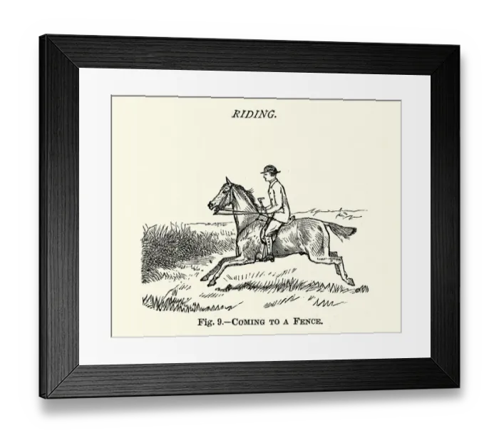 Framed Print : Victorian sports, Riding, Coming to a fence, 19th Century Framed Print : Victorian sports, Riding, Coming to a fence, 19th Century
