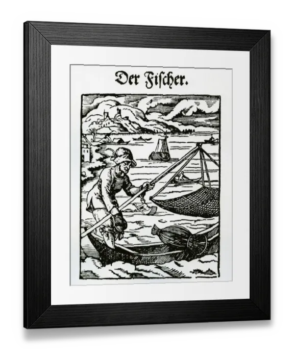 Framed Print : The Fisherman, Book of Estates, 1568, by Jost Amman, also Jobst Amman Framed Print : The Fisherman, Book of Estates, 1568, by Jost Amman, also Jobst Amman