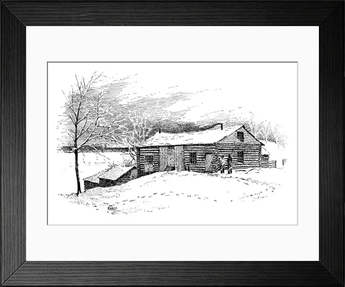 Framed Print : Log cabin in the winter Framed Print : Log cabin in the winter