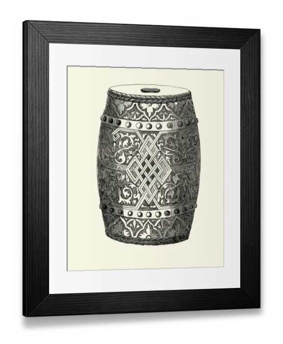 Framed Print : Victorian decor, Ornate barrel, by Copeland, 1855 Framed Print : Victorian decor, Ornate barrel, by Copeland, 1855