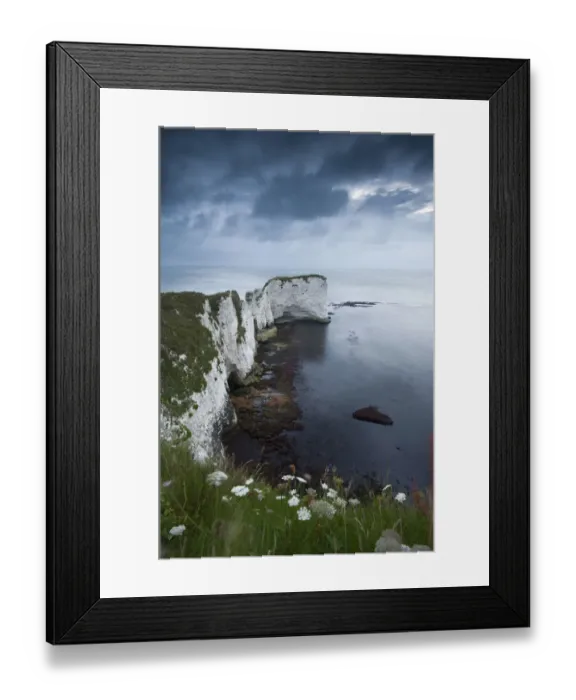 Framed Print : Old Harry Rocks on the Jurassic Coast, Dorset.Taken on a stormy morning just after sunrise Framed Print : Old Harry Rocks on the Jurassic Coast, Dorset.Taken on a stormy morning just after sunrise