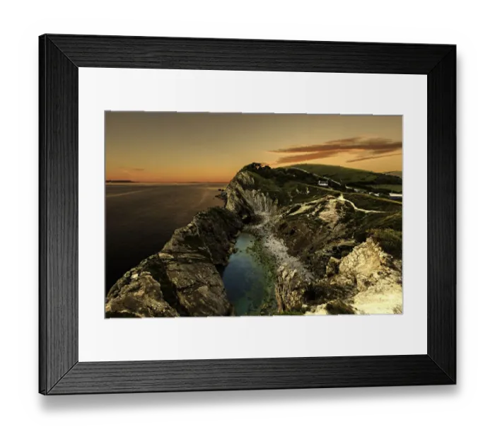 Framed Print : Stair Hole at sunset