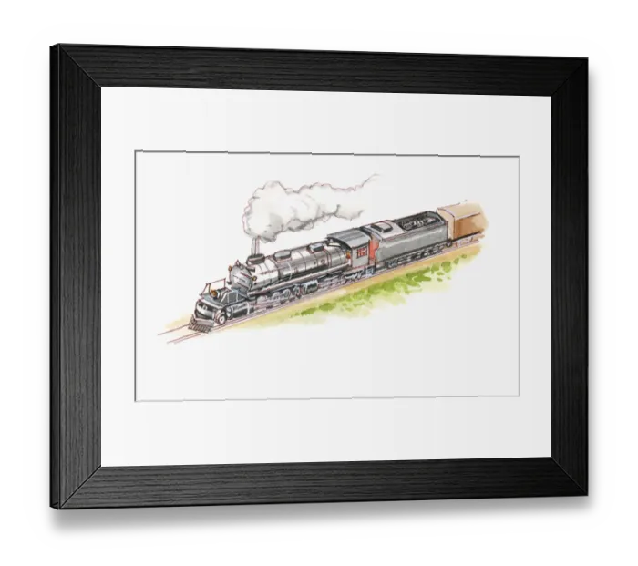 Framed Print : 1940s Style, 20th Century, Articulated, Big Boy, Day, High Angle View, Illustration and Painting Framed Print : 1940s Style, 20th Century, Articulated, Big Boy, Day, High Angle View, Illustration and Painting