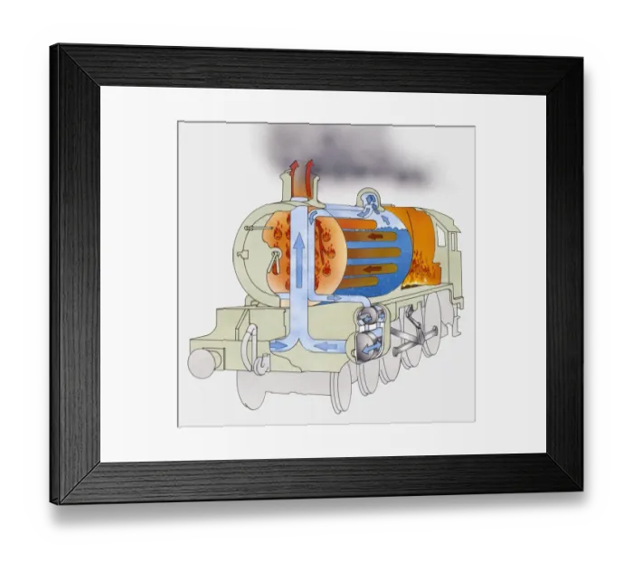 Framed Print : burning, coal, cross section, digitally generated, direction, engine, heat, horizontal Framed Print : burning, coal, cross section, digitally generated, direction, engine, heat, horizontal