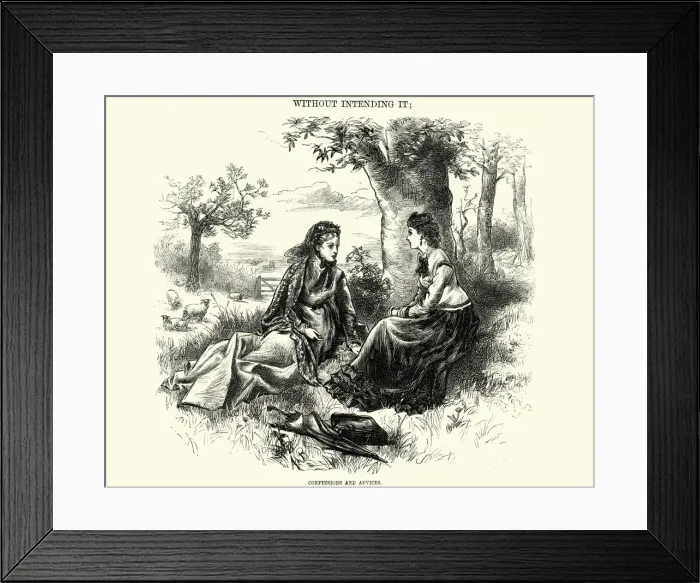 Framed Print : Victorian women asking advice of each other Framed Print : Victorian women asking advice of each other
